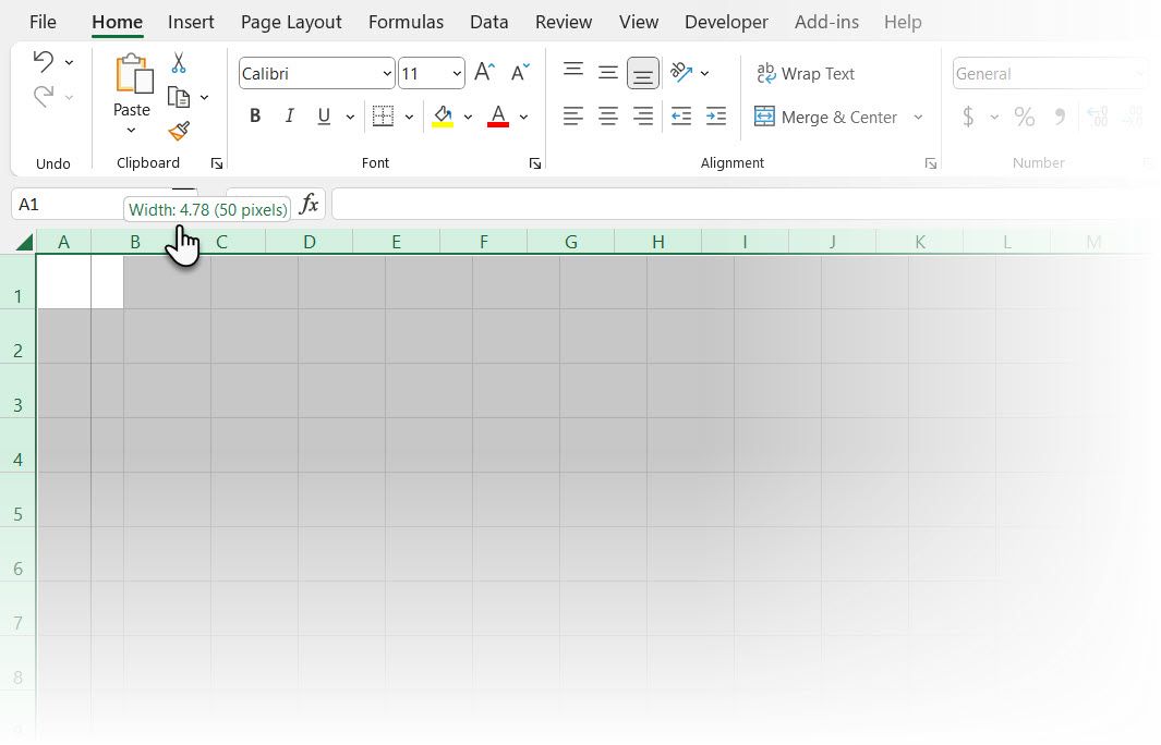 Dragging cell border to a specific pixel value