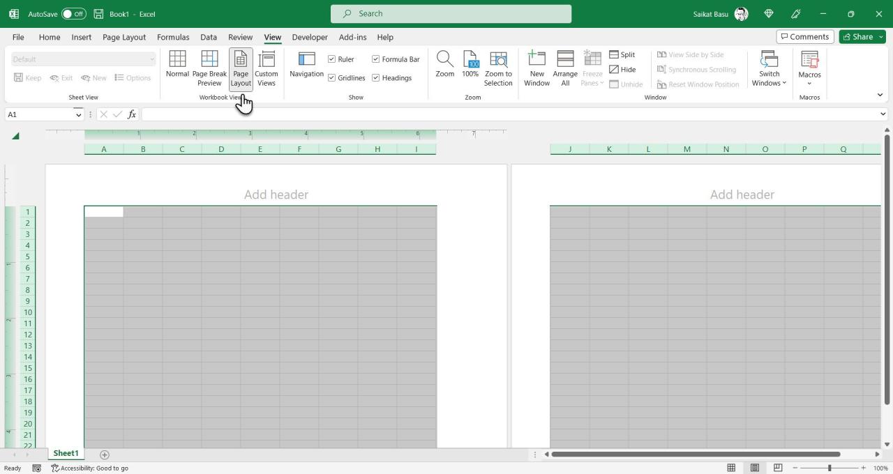 Excel Page -Layout