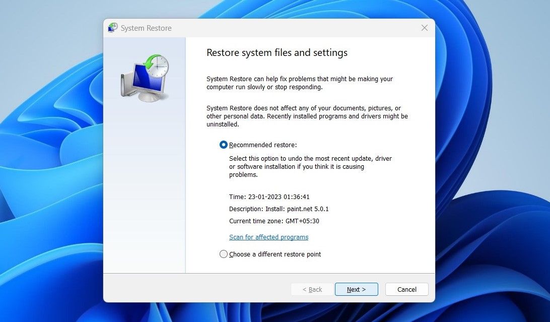 Restore System Files and Settings-1