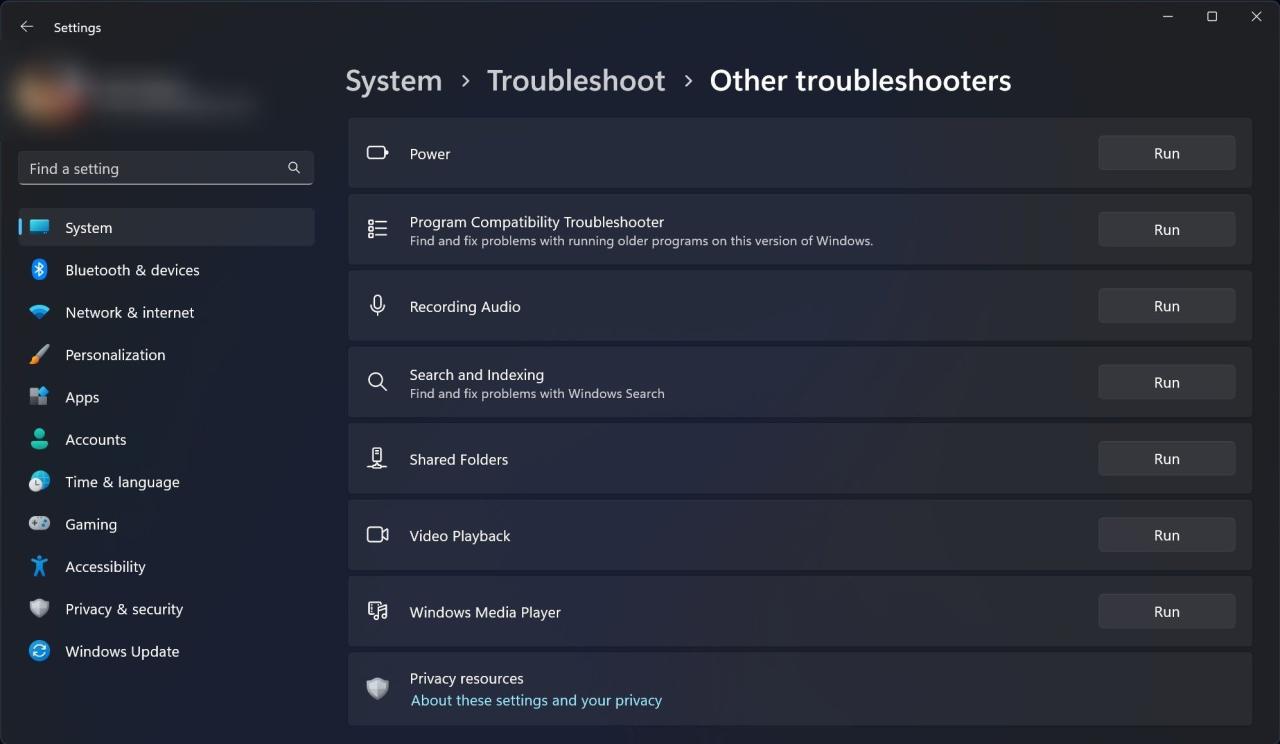 Search and indexing troubleshooter