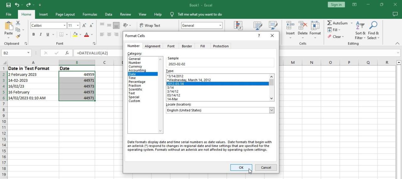 Options to Customize Date Format in Excel