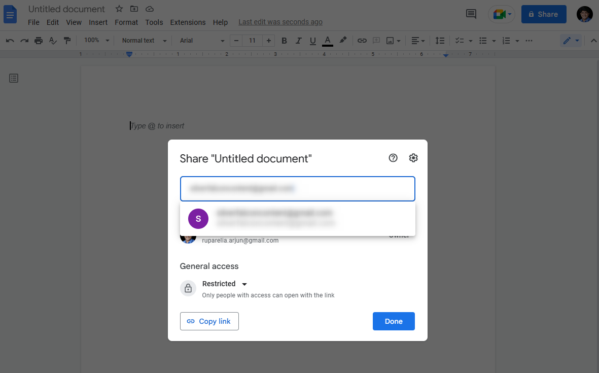 share a google doc