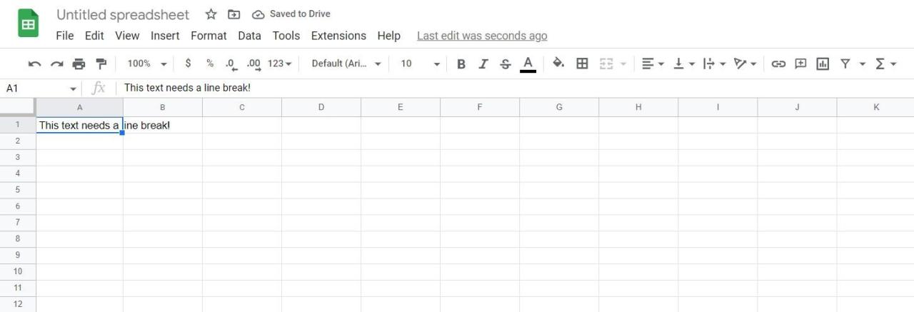 Overflowing text in Google Sheets