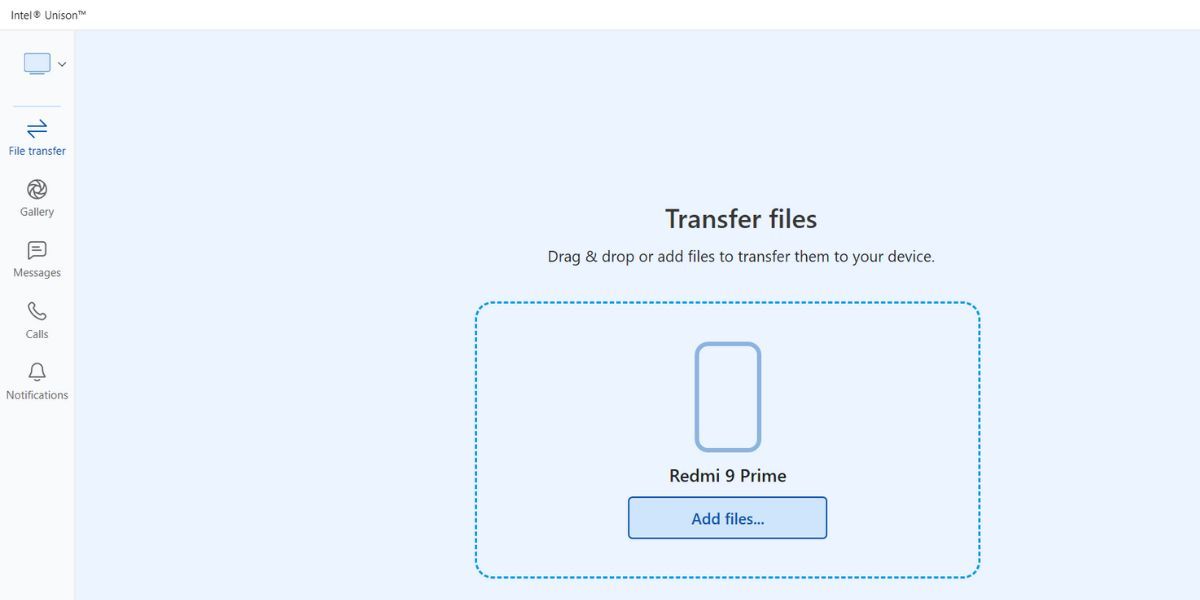 Transfer Files In Intel Unison