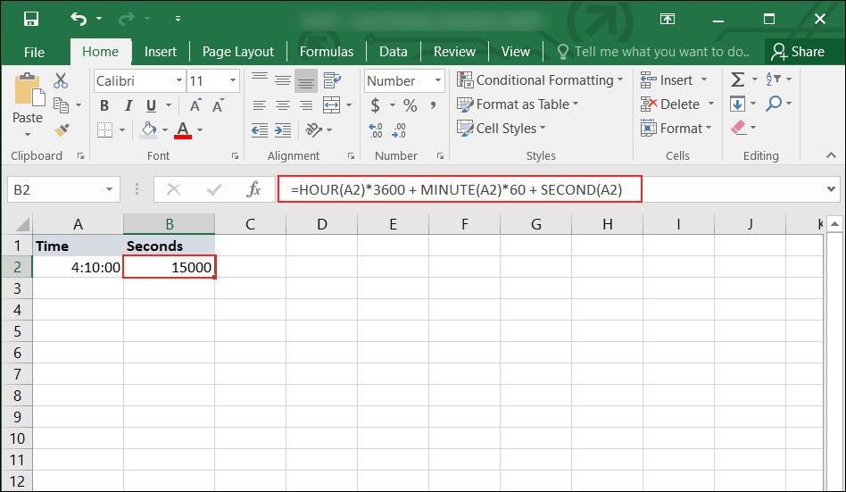 Use the sec formula to convert time into seconds