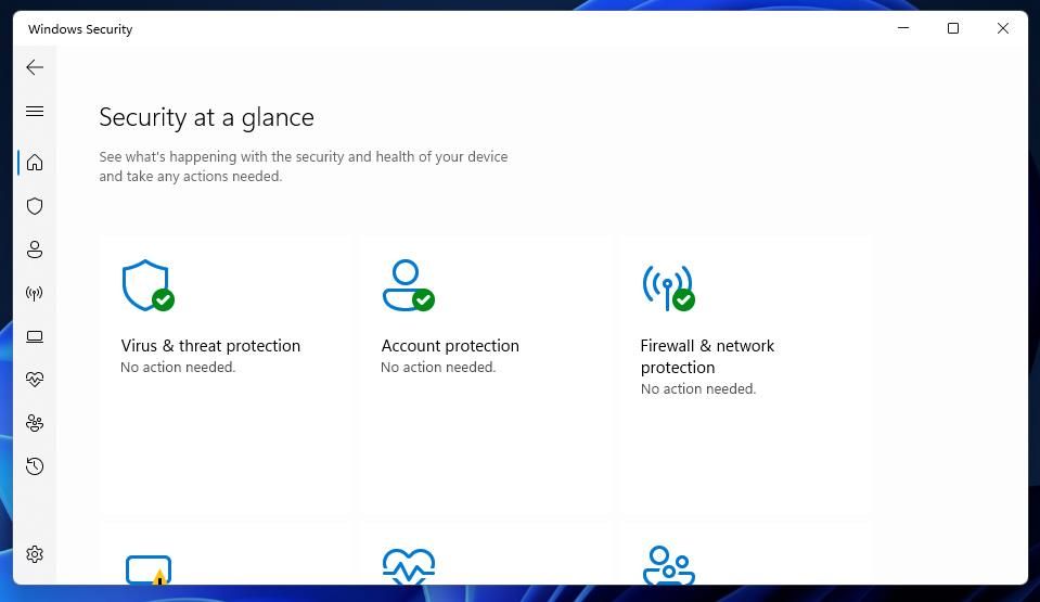 The Virus & threat protection tab