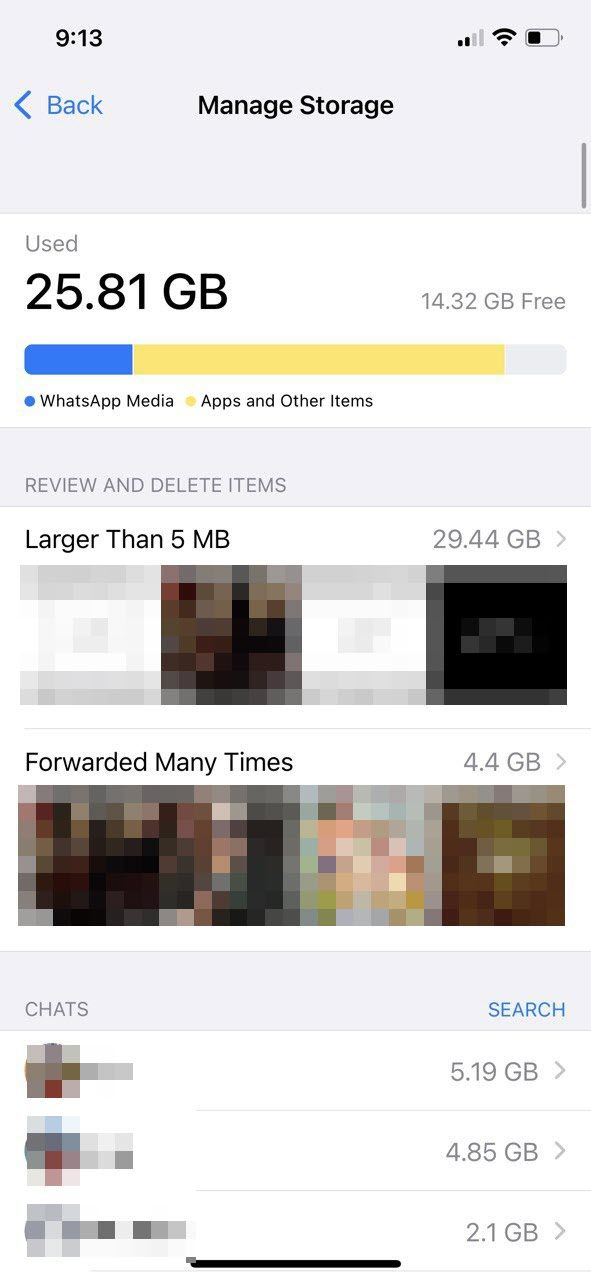 WhatsApp-Storage and Data