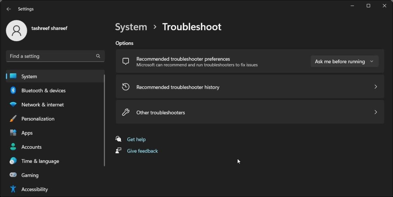 Windows 11 troubleshoot other troubleshooter