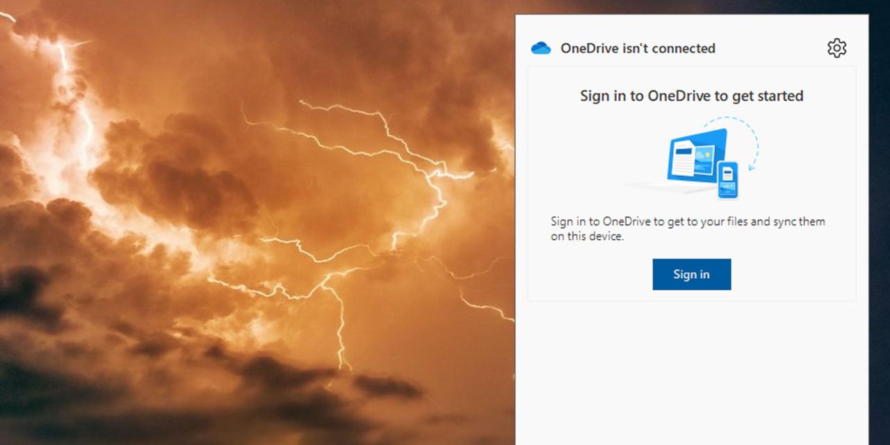 Signing in to OneDrive