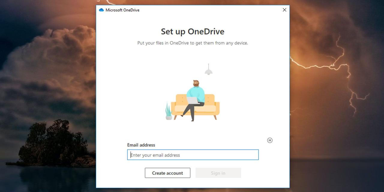 Use email to sign in to OneDrive