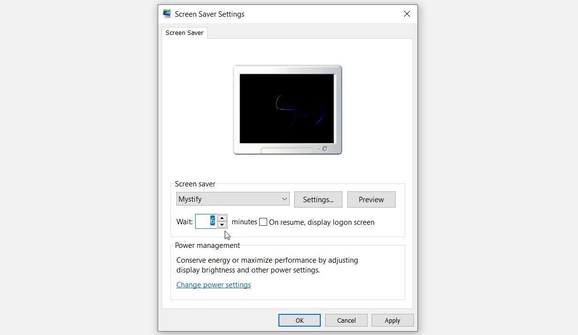 Using the System Settings to Change the Screen Saver Timeout Settings