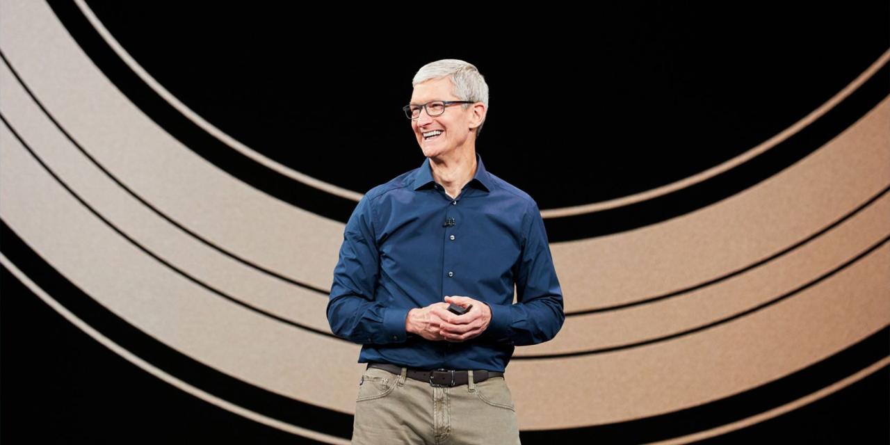 Apple CEO Tim Cook in Apple\'s September 2018 event