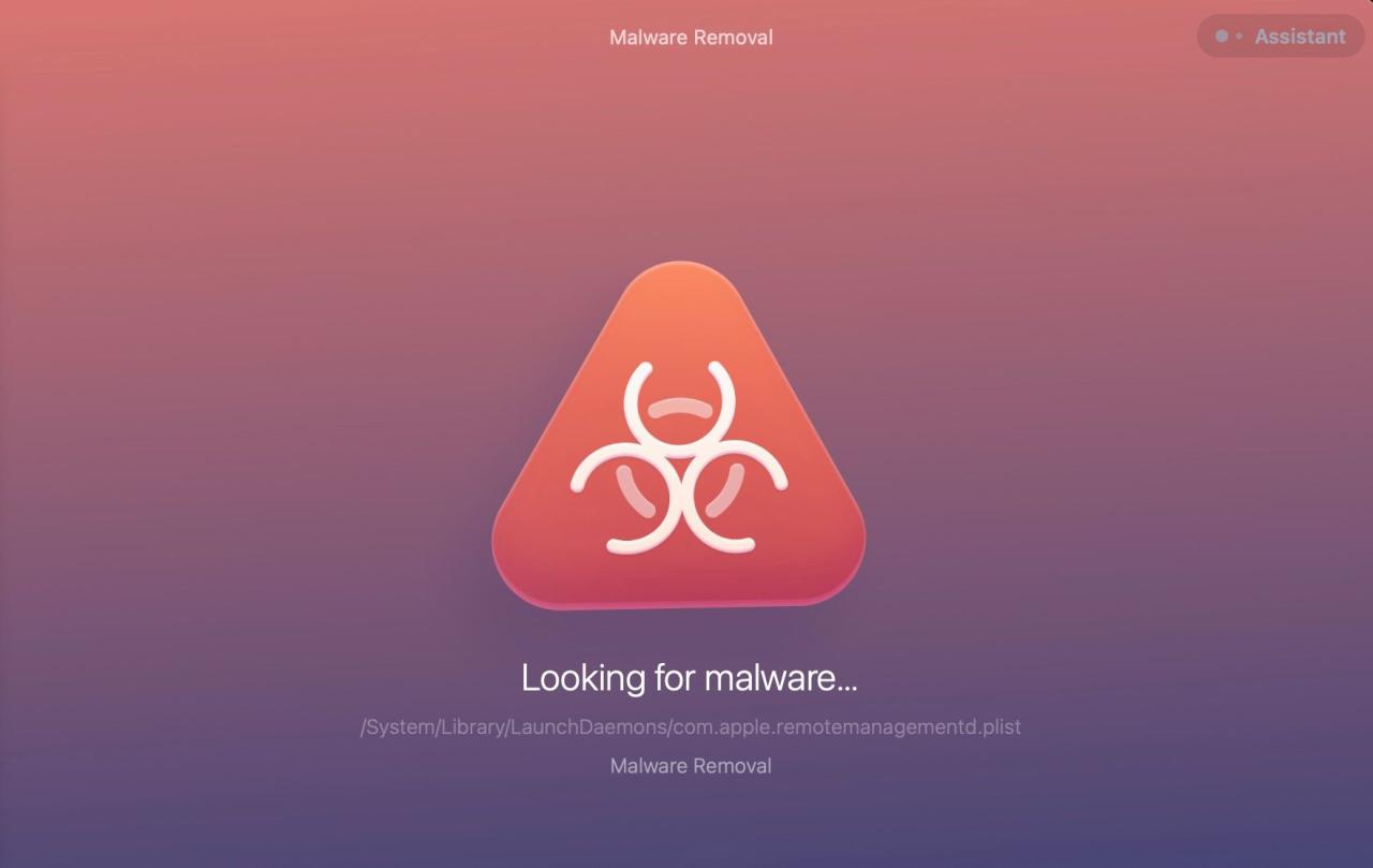 CleanMyMacX malware scanner scanning for malware