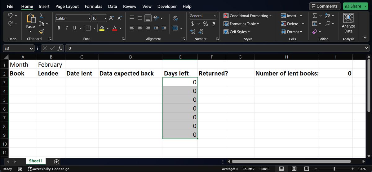 Create your own Excel template