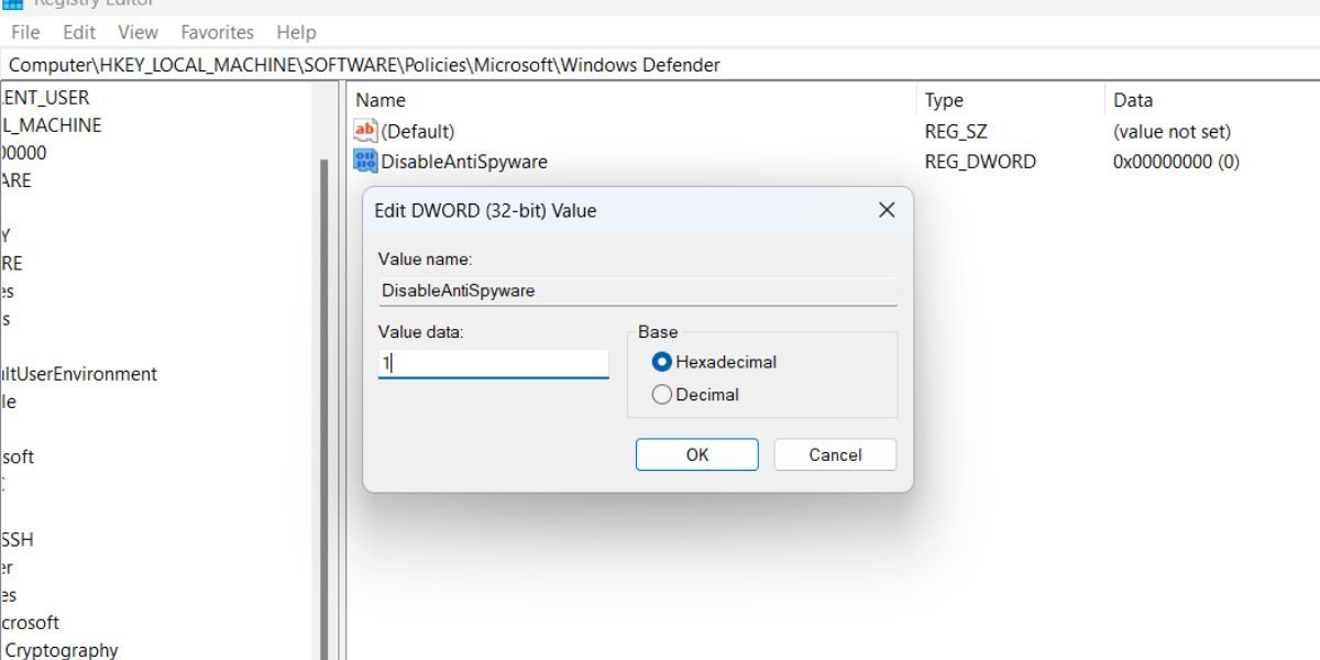 Disable Windows Defender Using Group Registry Editor