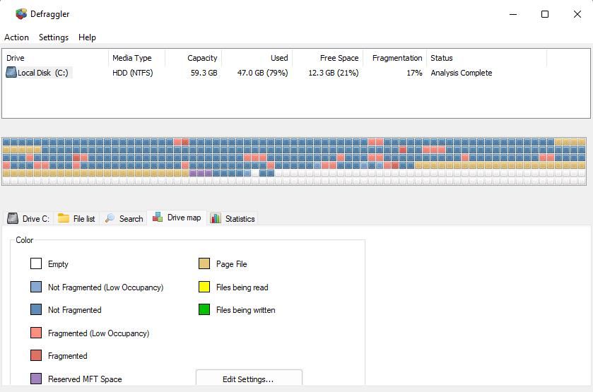 The Drive Map tab