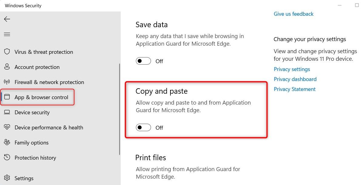 Enable Copy and Paste via Windows Settings