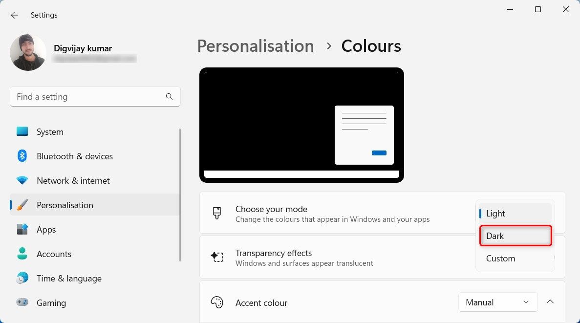 Enable Dark Mode in Calculator app using Personalisation