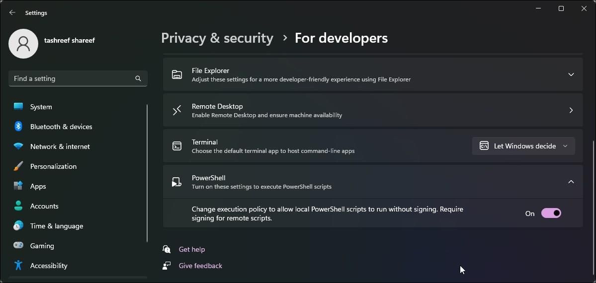 enable powershell to run local scripts