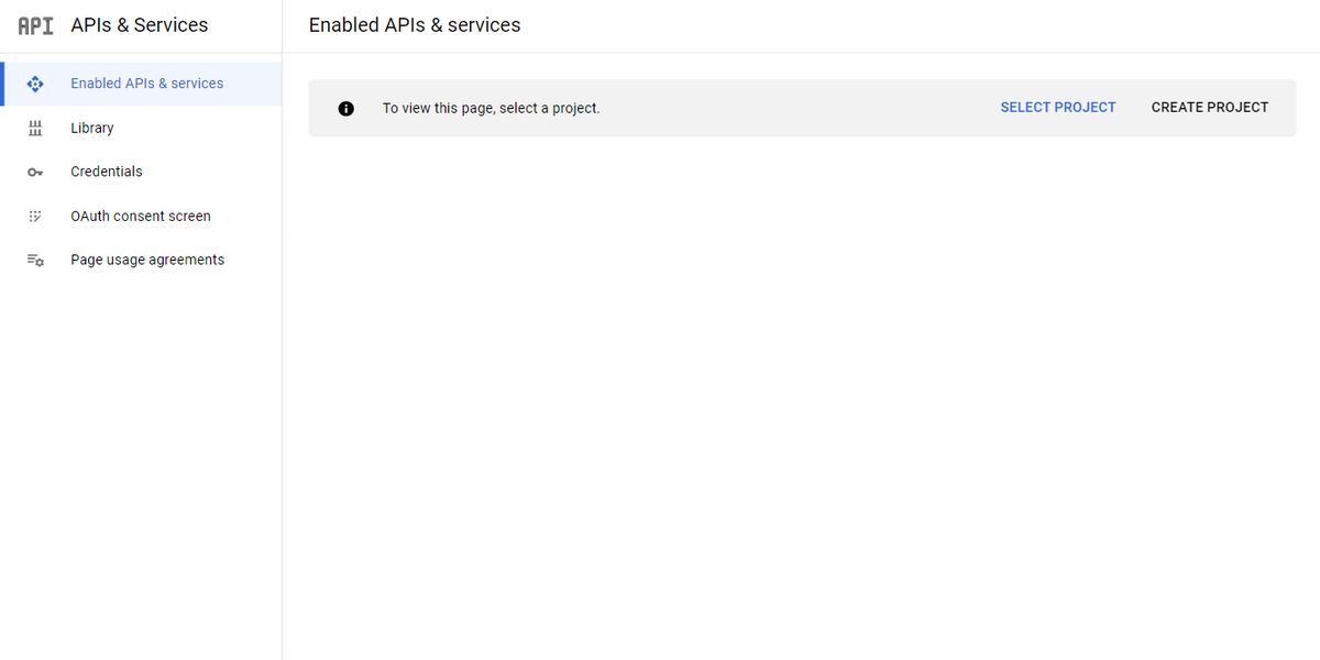 The main dashboard for Google’s Admin API service.