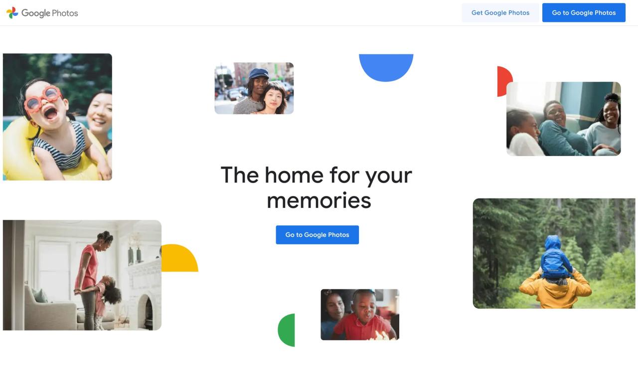 Screenshot of Google Photos\' home page