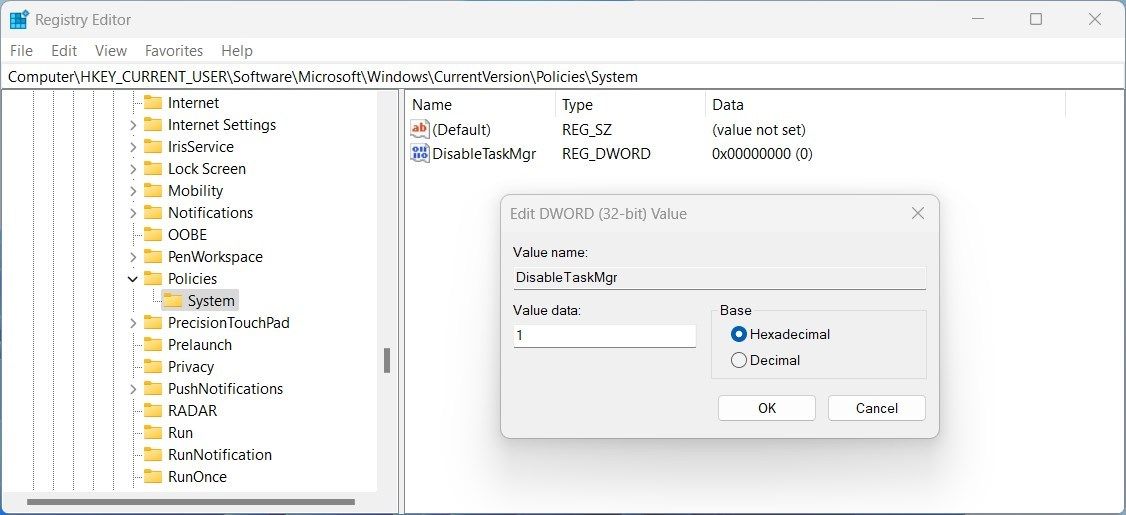 How to Disable Task Manager Via Registry Editor