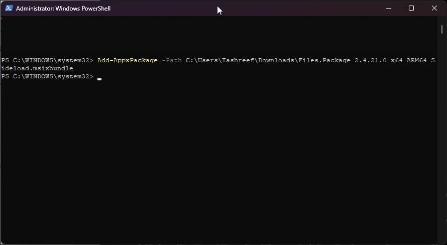 install msixbundle sideload powershell
