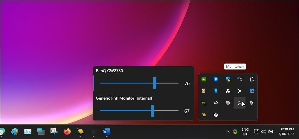 monitorian windows brightness control