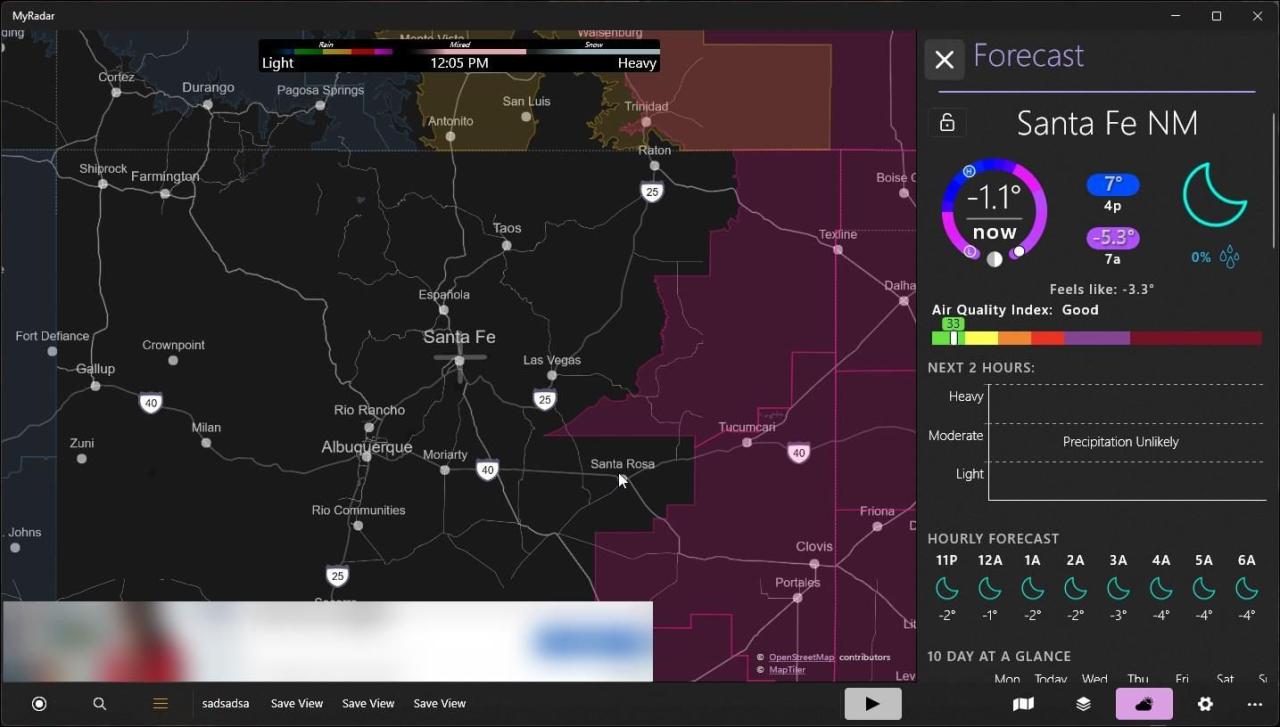 myradar windows weather app