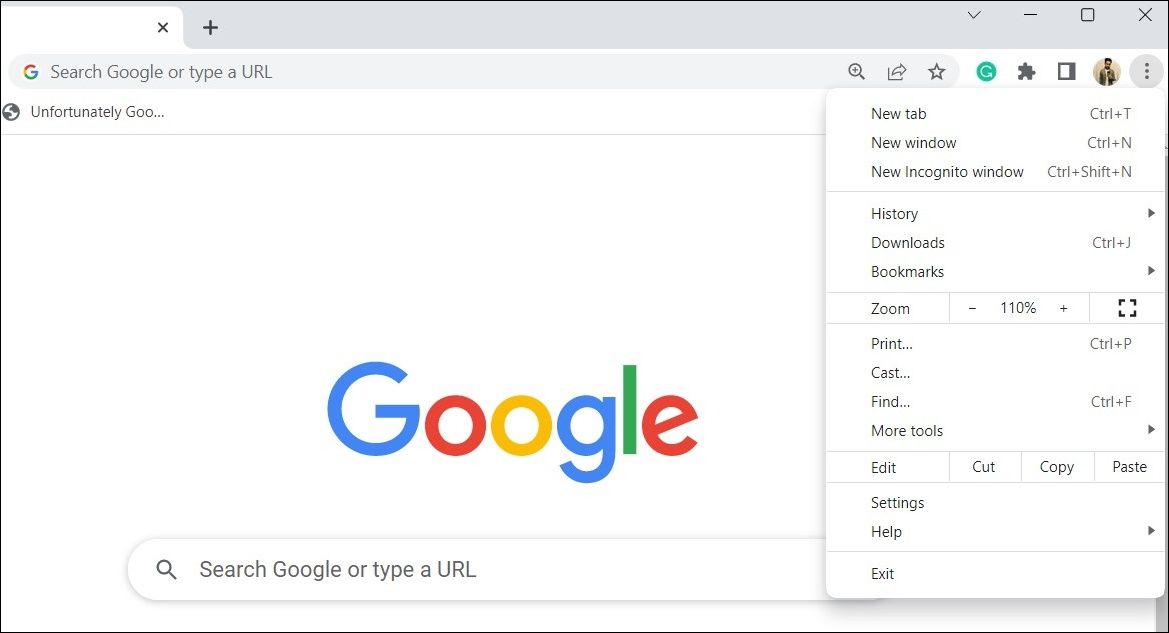 Open Incognito Window in Google Chrome