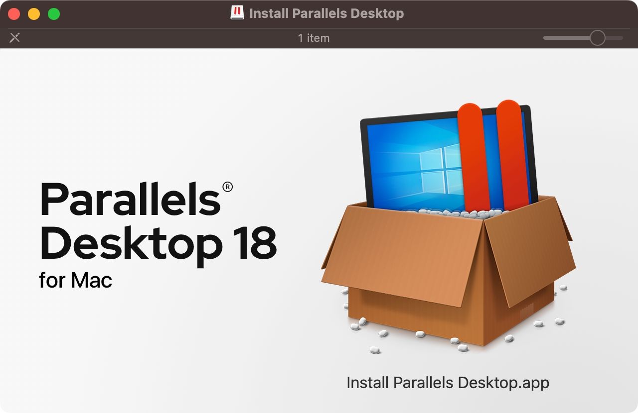 The Parallels Desktop 18 installer in the macOS Finder