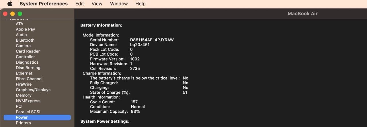 Screenshot of Battery Cycle Count