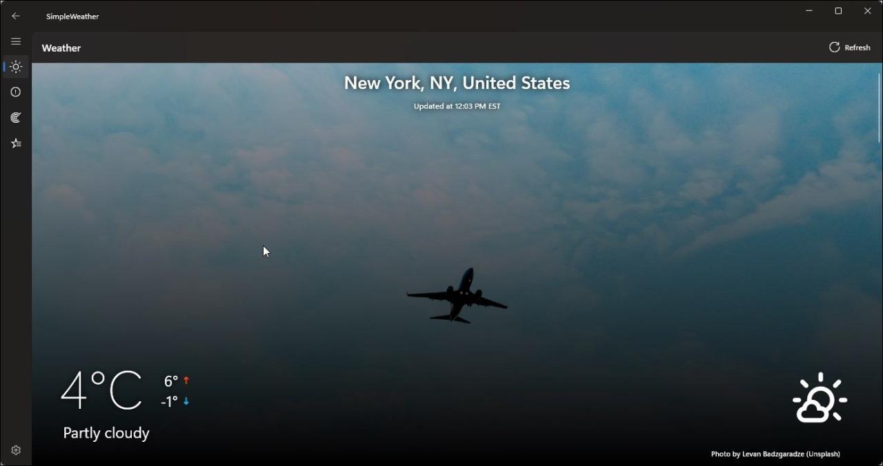 Simpleweather windows app