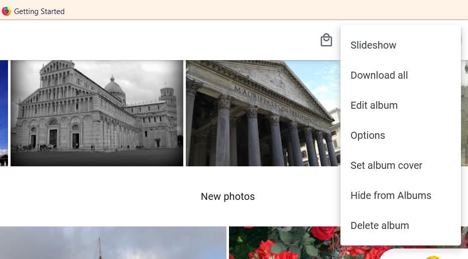 The Slideshow option in Google Photos 