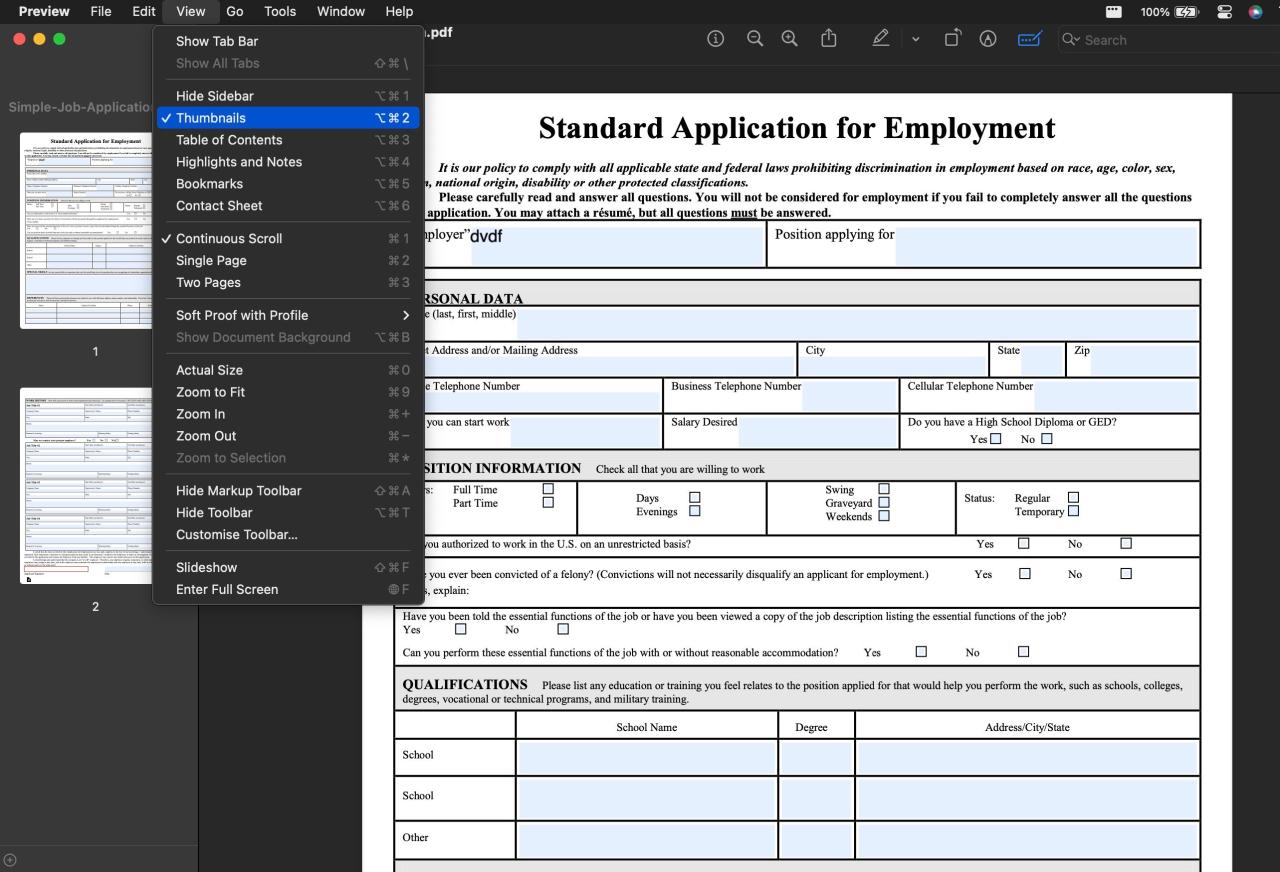 Thumbnail View for PDF pages - Preview