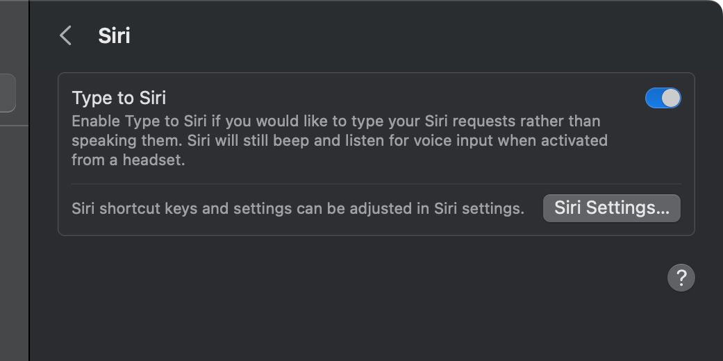 Type to Siri on Mac