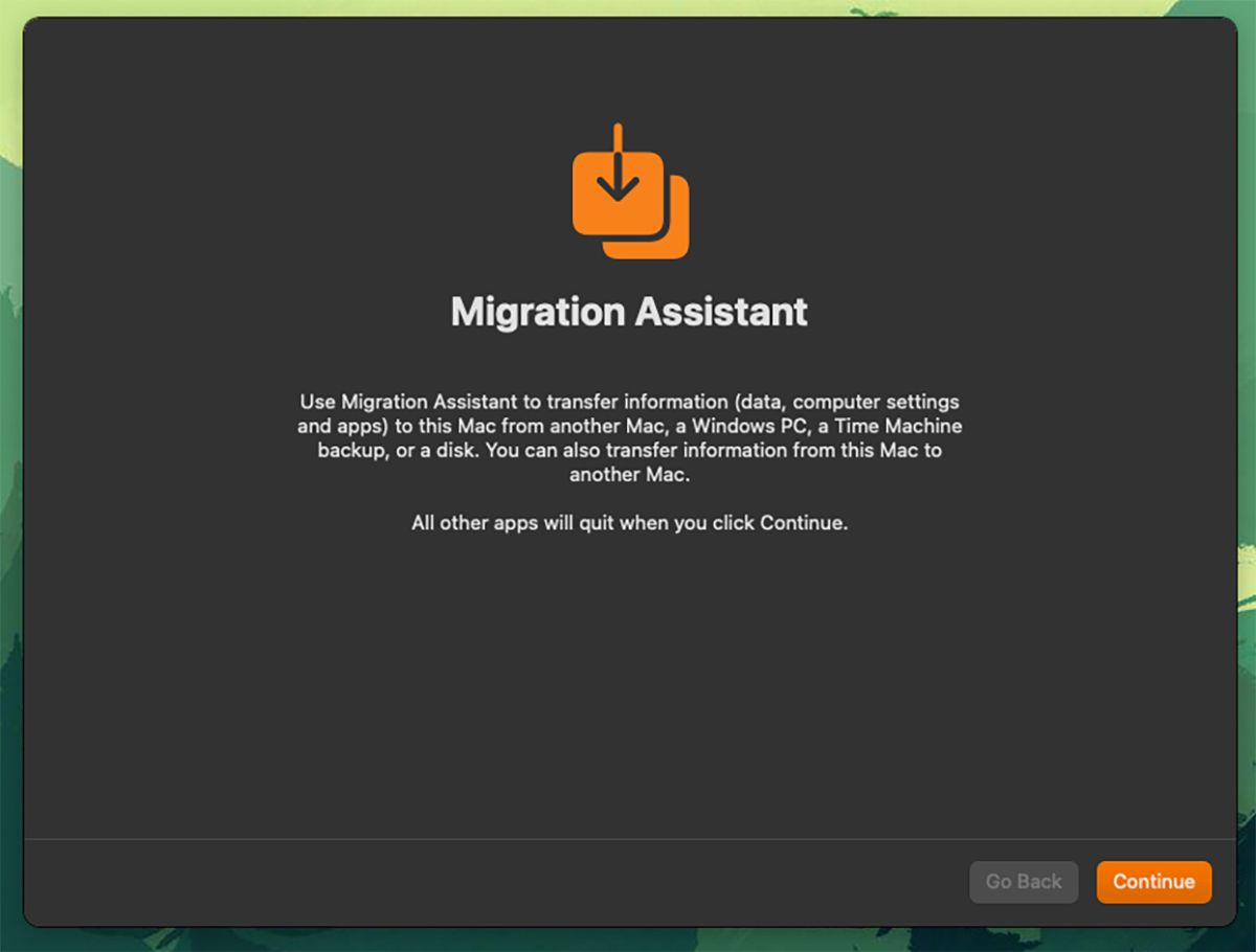 Using Migration Assistant to Transfer Files From One Mac to Another