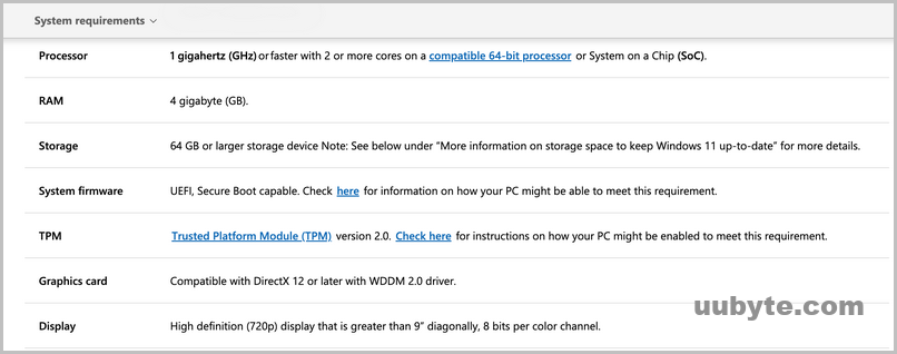 windows 11 system requirements