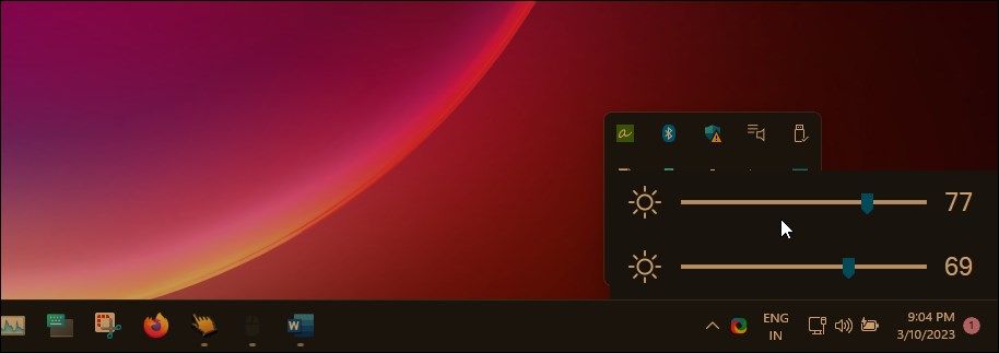 windows10 brightness slider