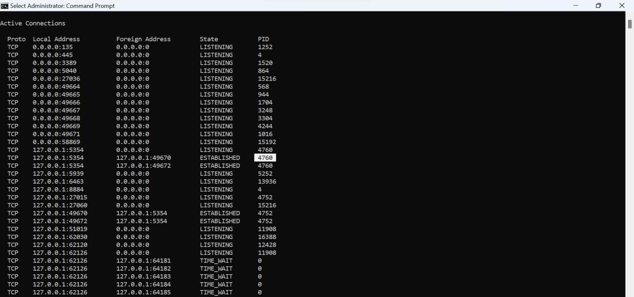 Note the PID Next to the Suspicious Established Connection in Command Prompt