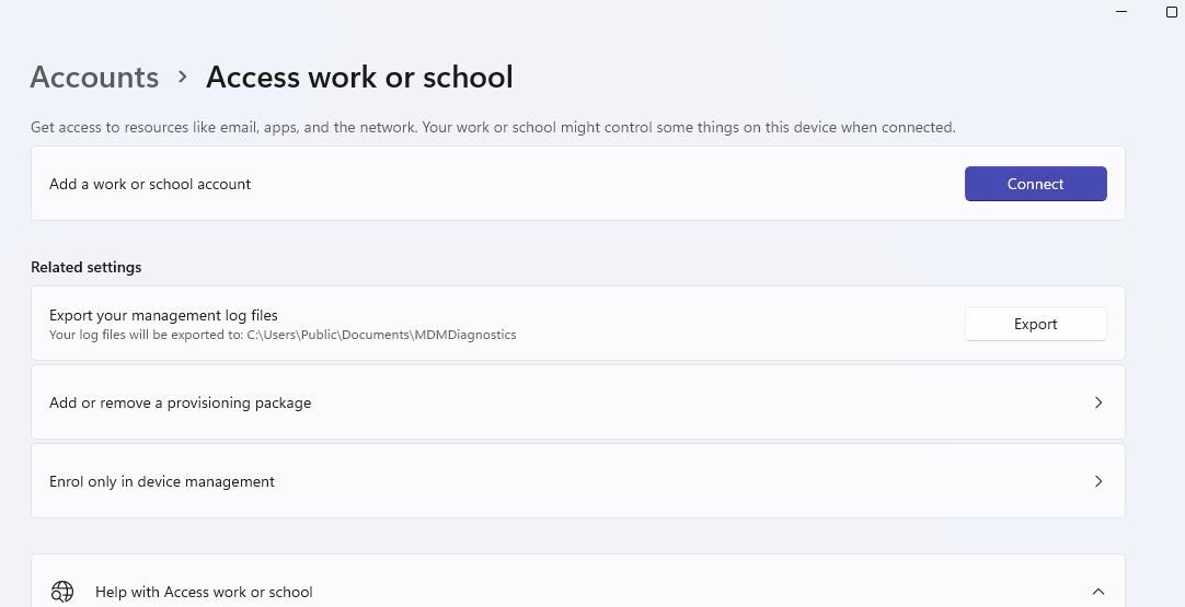 Domain account settings