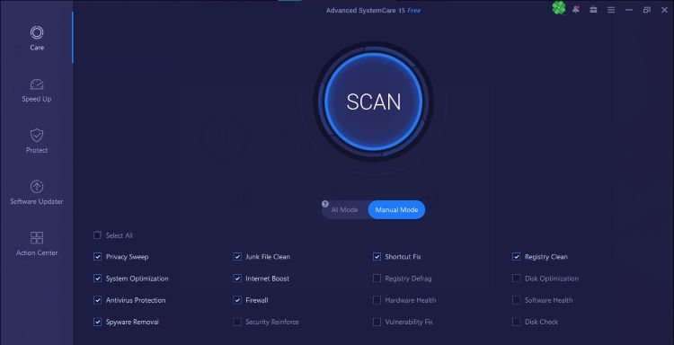 Advanced SystemCare launch view