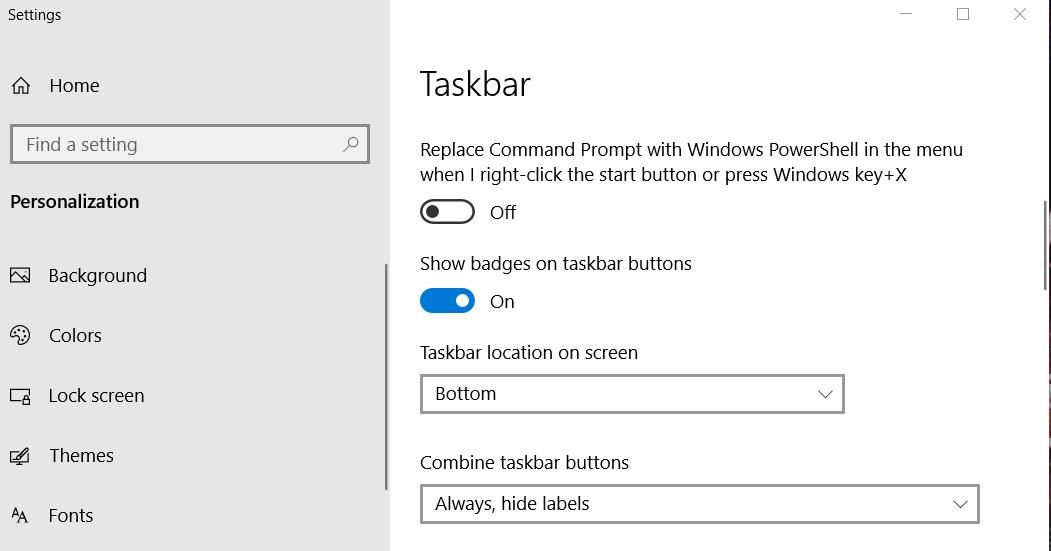 Combine taskbar button options in Windows 10 