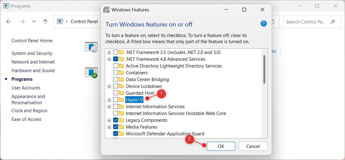 Disable Hyper-V through Windows Feature