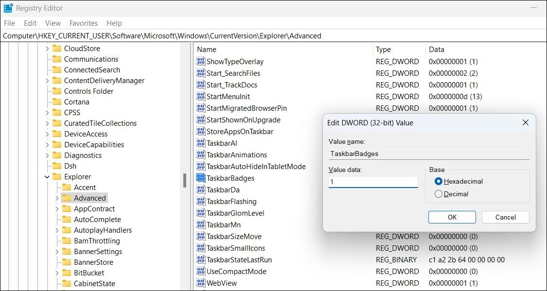 Edit DWORD in Registry Editor