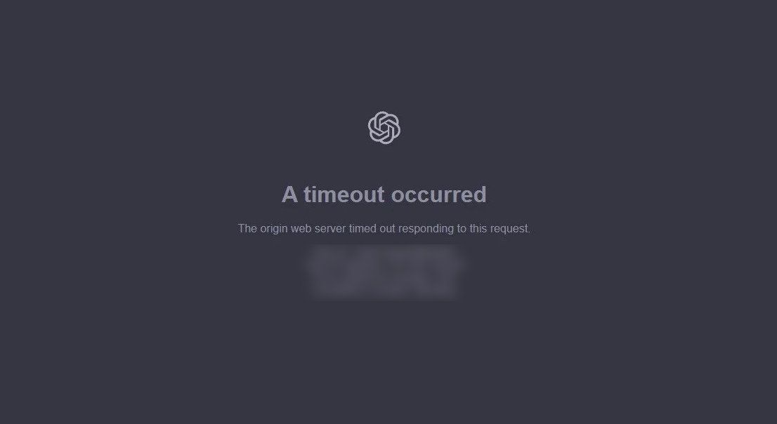 ChatGPT timeout error