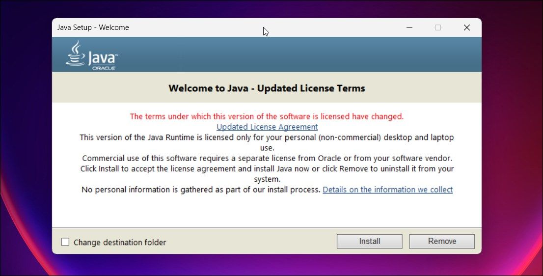 java runtime environment install windows