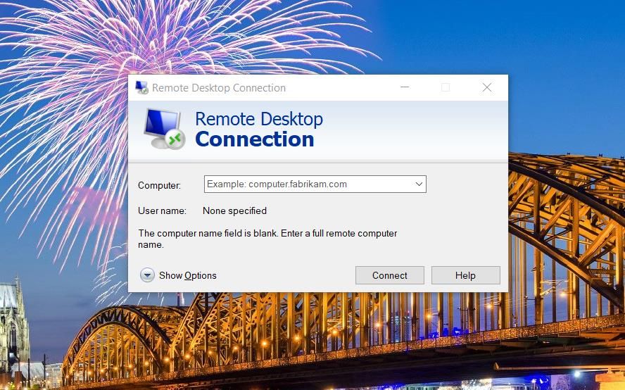 The Remote Desktop Connections app 