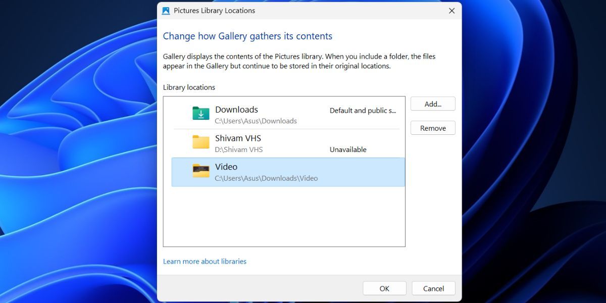 Removing a Folder from Gallery in Windows File Explorer