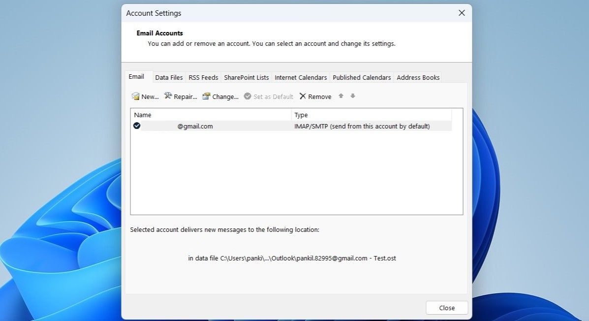 Repair Outlook Account